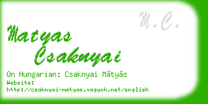 matyas csaknyai business card